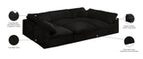 Cozy Velvet / Fiber / Engineered Wood Contemporary Black Velvet Cloud-Like Comfort Modular Sectional - 119" W x 80" D x 32" H