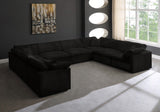 Cozy Velvet / Fiber / Engineered Wood Contemporary Black Velvet Cloud-Like Comfort Modular Sectional - 158" W x 120" D x 32" H