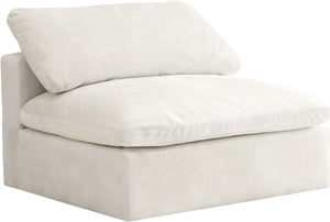 Cozy Velvet / Fiber / Engineered Wood Contemporary Cream Velvet Chair - 39" W x 40" D x 32" H