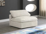 Cozy Velvet / Fiber / Engineered Wood Contemporary Cream Velvet Chair - 39" W x 40" D x 32" H