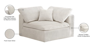 Cozy Velvet / Fiber / Engineered Wood Contemporary Cream Velvet Chair - 40" W x 40" D x 32" H