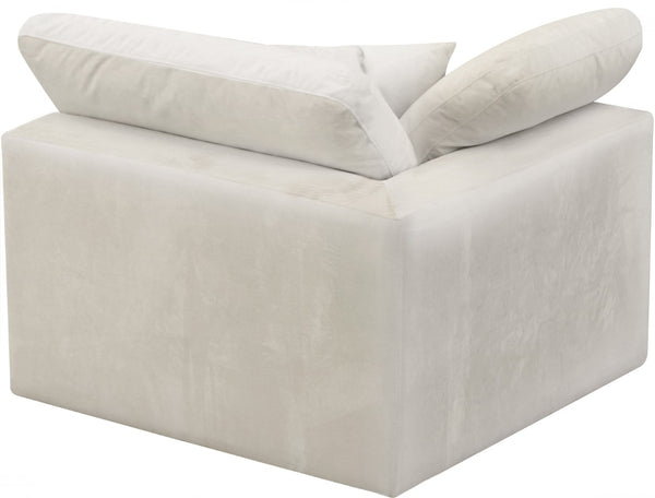 Cozy Velvet / Fiber / Engineered Wood Contemporary Cream Velvet Chair - 40" W x 40" D x 32" H