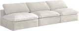 Cozy Velvet / Fiber / Engineered Wood Contemporary Cream Velvet Cloud-Like Comfort Modular Armless Sofa - 117" W x 40" D x 32" H