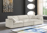 Cozy Velvet / Fiber / Engineered Wood Contemporary Cream Velvet Cloud-Like Comfort Modular Sofa - 119" W x 40" D x 32" H