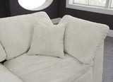 Cozy Velvet / Fiber / Engineered Wood Contemporary Cream Velvet Cloud-Like Comfort Modular Sofa - 158" W x 40" D x 32" H