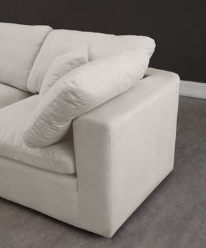 Cozy Velvet / Fiber / Engineered Wood Contemporary Cream Velvet Cloud-Like Comfort Modular Armless Sofa - 78" W x 40" D x 32" H
