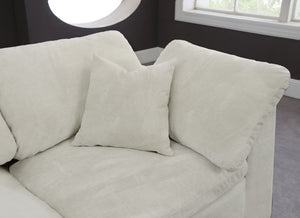 Cozy Velvet / Fiber / Engineered Wood Contemporary Cream Velvet Cloud-Like Comfort Modular Sofa - 80" W x 40" D x 32" H