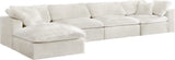 Cozy Velvet / Fiber / Engineered Wood Contemporary Cream Velvet Cloud-Like Comfort Modular Sectional - 158" W x 80" D x 32" H