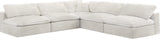 Cozy Velvet / Fiber / Engineered Wood Contemporary Cream Velvet Cloud-Like Comfort Modular Sectional - 118" W x 120" D x 32" H