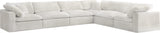 Cozy Velvet / Fiber / Engineered Wood Contemporary Cream Velvet Cloud-Like Comfort Modular Sectional - 158" W x 120" D x 32" H