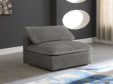 Cozy Velvet / Fiber / Engineered Wood Contemporary Grey Velvet Chair - 39" W x 40" D x 32" H