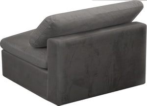 Cozy Velvet / Fiber / Engineered Wood Contemporary Grey Velvet Chair - 39" W x 40" D x 32" H
