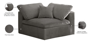 Cozy Velvet / Fiber / Engineered Wood Contemporary Grey Velvet Chair - 40" W x 40" D x 32" H