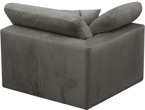 Cozy Velvet / Fiber / Engineered Wood Contemporary Grey Velvet Chair - 40" W x 40" D x 32" H