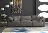 Cozy Velvet / Fiber / Engineered Wood Contemporary Grey Velvet Cloud-Like Comfort Modular Sofa - 119" W x 40" D x 32" H
