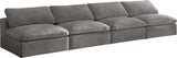 Cozy Velvet / Fiber / Engineered Wood Contemporary Grey Velvet Cloud-Like Comfort Modular Armless Sofa - 156" W x 40" D x 32" H