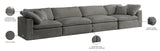 Cozy Velvet / Fiber / Engineered Wood Contemporary Grey Velvet Cloud-Like Comfort Modular Sofa - 158" W x 40" D x 32" H