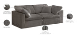 Cozy Velvet / Fiber / Engineered Wood Contemporary Grey Velvet Cloud-Like Comfort Modular Sofa - 80" W x 40" D x 32" H