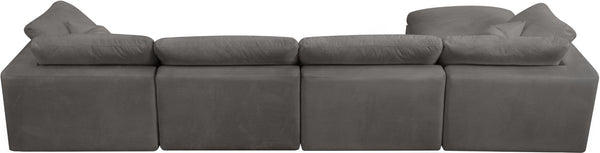 Cozy Velvet / Fiber / Engineered Wood Contemporary Grey Velvet Cloud-Like Comfort Modular Sectional - 158" W x 80" D x 32" H