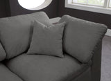 Cozy Velvet / Fiber / Engineered Wood Contemporary Grey Velvet Cloud-Like Comfort Modular Sectional - 118" W x 120" D x 32" H