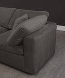 Cozy Velvet / Fiber / Engineered Wood Contemporary Grey Velvet Cloud-Like Comfort Modular Sectional - 158" W x 80" D x 32" H