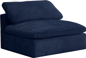 Cozy Velvet / Fiber / Engineered Wood Contemporary Navy Velvet Chair - 39" W x 40" D x 32" H