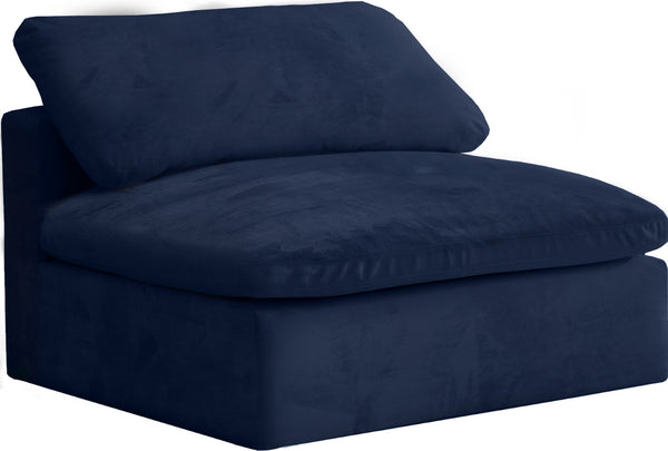 Cozy Velvet / Fiber / Engineered Wood Contemporary Navy Velvet Chair - 39" W x 40" D x 32" H