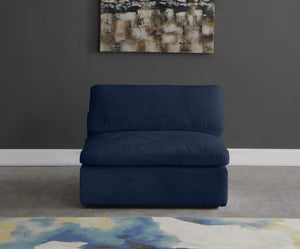 Cozy Velvet / Fiber / Engineered Wood Contemporary Navy Velvet Chair - 39" W x 40" D x 32" H