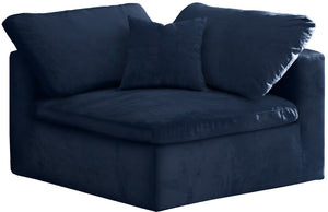 Cozy Velvet / Fiber / Engineered Wood Contemporary Navy Velvet Chair - 40" W x 40" D x 32" H