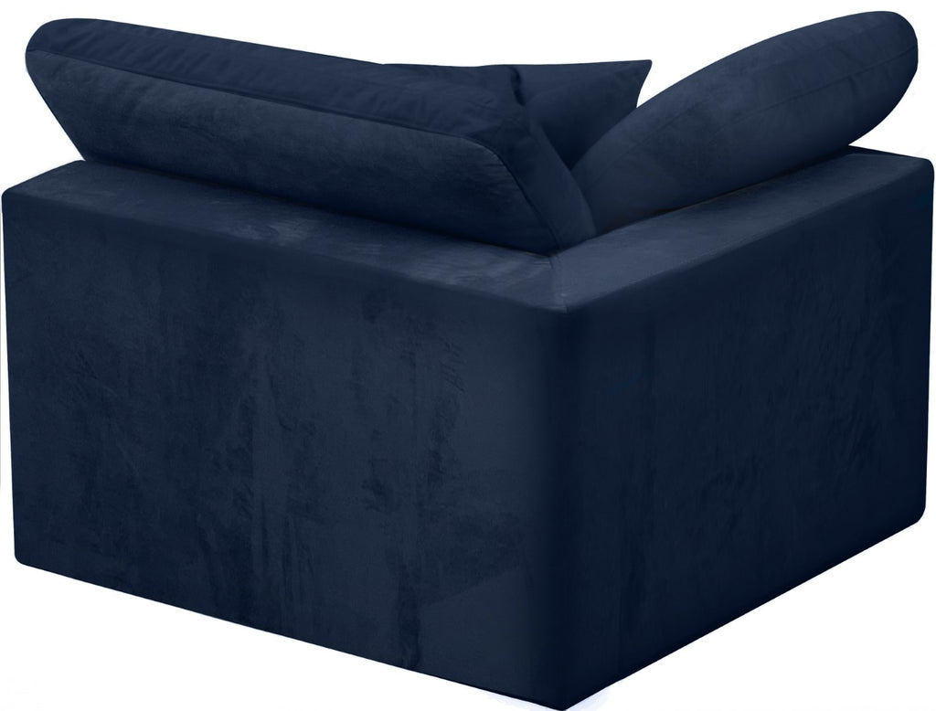 Cozy Velvet / Fiber / Engineered Wood Contemporary Navy Velvet Chair - 40" W x 40" D x 32" H