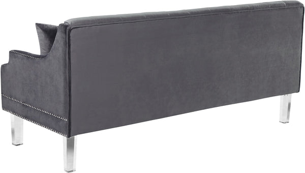 Roxy Acrylic / Velvet / Engineered Wood / Metal / Foam Contemporary Grey Velvet Sofa - 78" W x 32" D x 35" H