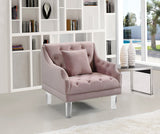 Roxy Acrylic / Velvet / Engineered Wood / Metal / Foam Contemporary Pink Velvet Chair - 33.5" W x 32" D x 35" H