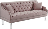 Roxy Acrylic / Velvet / Engineered Wood / Metal / Foam Contemporary Pink Velvet Sofa - 78" W x 32" D x 35" H