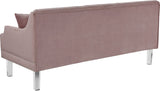 Roxy Acrylic / Velvet / Engineered Wood / Metal / Foam Contemporary Pink Velvet Sofa - 78" W x 32" D x 35" H