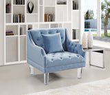 Roxy Acrylic / Velvet / Engineered Wood / Metal / Foam Contemporary Sky Blue Velvet Chair - 33.5" W x 32" D x 35" H