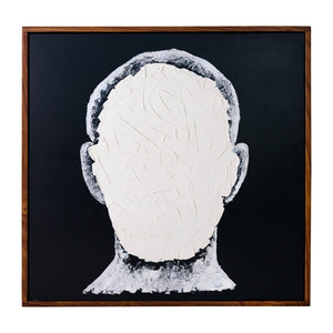 Sagebrook Home Contemporary 47x47, Hand Painted Blank Face Man, Ivory/black 70211 Ivory/beige Mdf