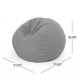 Noble House Rothrock Indoor Water Resistant 4.5' Bean Bag, Charcoal