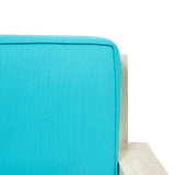 Santa Ana Outdoor Acacia Wood Club Chairs with Cushions, Brushed Light Gray and Teal Noble House
