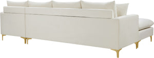 Naomi Velvet / Engineered Wood / Metal / Foam Contemporary Cream Velvet 2pc. Reversible Sectional - 110" W x 66" D x 33" H
