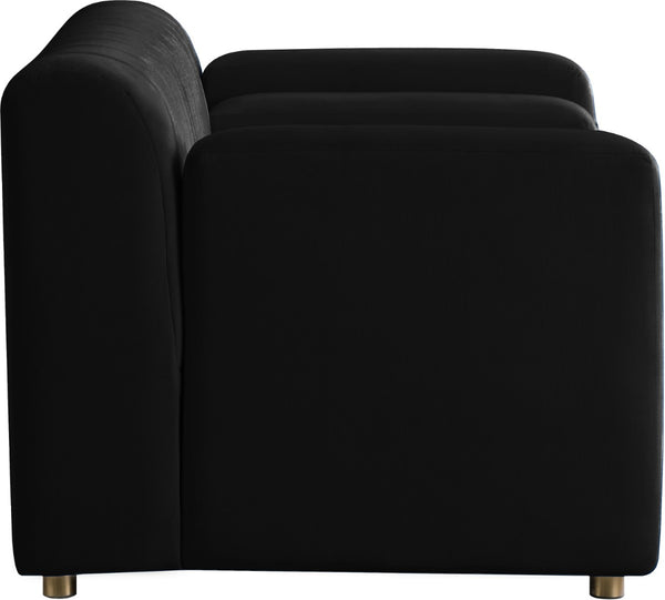 Naya Velvet / Engineered Wood / Metal / Foam Contemporary Black Velvet Chair - 51.5" W x 35.5" D x 28.5" H