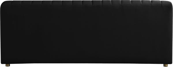 Naya Velvet / Engineered Wood / Metal / Foam Contemporary Black Velvet Loveseat - 72.5" W x 35.5" D x 28.5" H