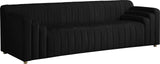 Naya Velvet / Engineered Wood / Metal / Foam Contemporary Black Velvet Sofa - 93.5" W x 35.5" D x 28.5" H