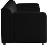 Naya Velvet / Engineered Wood / Metal / Foam Contemporary Black Velvet Sofa - 93.5" W x 35.5" D x 28.5" H