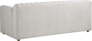 Naya Velvet / Engineered Wood / Metal / Foam Contemporary Cream Velvet Loveseat - 72.5" W x 35.5" D x 28.5" H