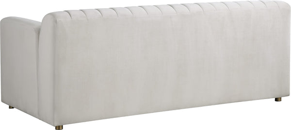 Naya Velvet / Engineered Wood / Metal / Foam Contemporary Cream Velvet Loveseat - 72.5" W x 35.5" D x 28.5" H