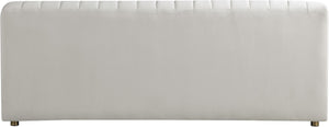 Naya Velvet / Engineered Wood / Metal / Foam Contemporary Cream Velvet Loveseat - 72.5" W x 35.5" D x 28.5" H