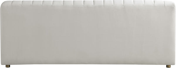 Naya Velvet / Engineered Wood / Metal / Foam Contemporary Cream Velvet Loveseat - 72.5" W x 35.5" D x 28.5" H