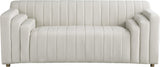 Naya Velvet / Engineered Wood / Metal / Foam Contemporary Cream Velvet Loveseat - 72.5" W x 35.5" D x 28.5" H