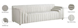 Naya Velvet / Engineered Wood / Metal / Foam Contemporary Cream Velvet Sofa - 93.5" W x 35.5" D x 28.5" H