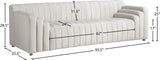 Naya Velvet / Engineered Wood / Metal / Foam Contemporary Cream Velvet Sofa - 93.5" W x 35.5" D x 28.5" H